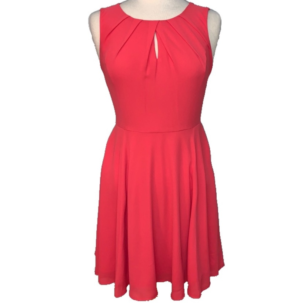 Express pink pleated neck dress
